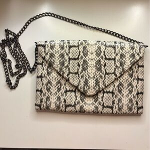 A New Day Chic Snakeskin Pattern Clutch with Chain Strap